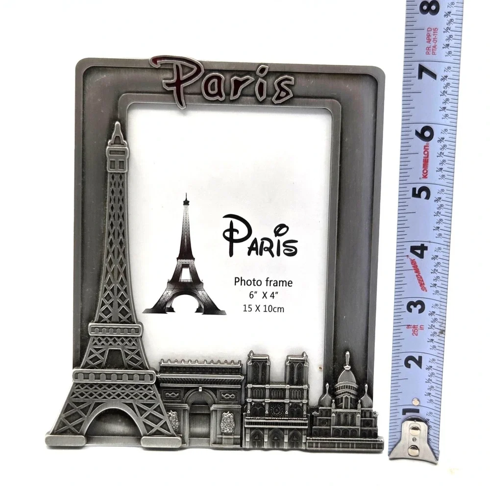 Paris Photo Frame French Souvenir Metal Frame Table Top Shelf Decor 4x6